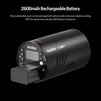 Godox AD100Pro Карманная студийная портретная вспышка Лампа для фотосъемки OLED-экран 5800K Синхронизация 1/8000 с UK Plug зелёный