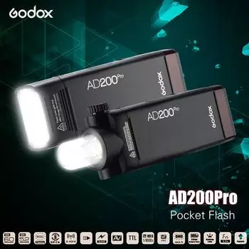 Godox AD200Pro Pocket Flash Портативная беспроводная TTL-вспышка со сменной вспышкой JP Plug