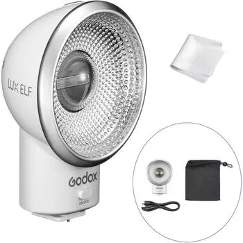 Godox Lux Elf Retro Camera Flash S1S2 Light Controllable GN6 Color Temperature 6000K ± 200K 5 Power Levels Ultra Light and Easy to Carry Canon, Nikon,