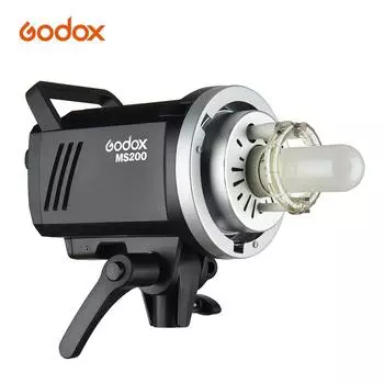Godox MS200 Студийная вспышка-стробоскоп Monolight 200Ws GN53 5600K Встроенная беспроводная система 2.4G X US Plug чёрный