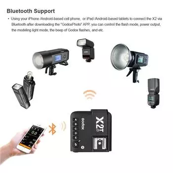 Godox X2T-P TTL Беспроводной триггер вспышки 1/8000 с HSS 2.4G Беспроводная передача Соединение Bluetooth чёрный