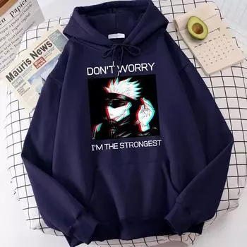 Gojo Sensei Anime Don T Worry Prints Hoodies XS бежевый