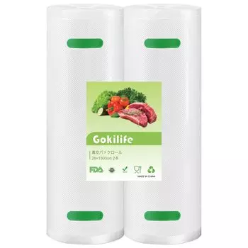 Gokilife вакуумная упаковка рулон вакуумная упаковка пакет набор из 2 BPA бесплатный безопасный материал пищевой запайщик рулон для вакуумной упаковочной машины сменный вакуумный рулон