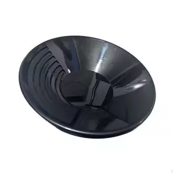 Gold Panning Pan Double Riffles Collection Bends Basin for Easier Mining чёрный