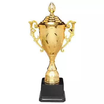 # Gold Plastic Trophy with Lid Gold Trophy Cup 8.5 in Sports Trophy for Game Rac
