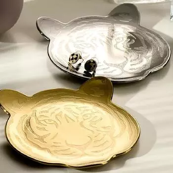 Gold Silver Metal Storage Tray Irregular Ceramic Jewelry Tray Desktop Storage Tray Home Decoration Creative Animal Plate серебряный