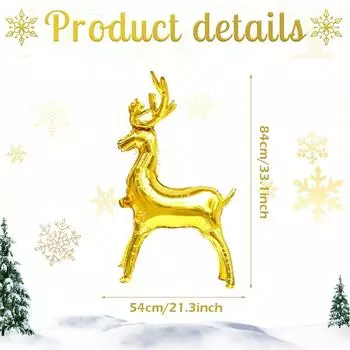 Golden elk standing balloon, Christmas party, elk props, holiday decorations, Christmas and New Year party supplies Other