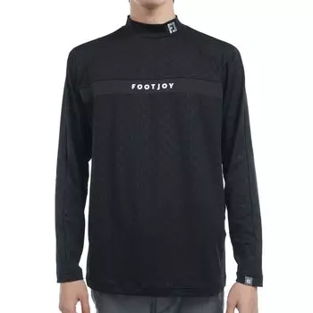 Golf Brushed FJ Embossed Print Long Sleeve Mock Neck Shirt Black [Footjoy] Men s чёрный
