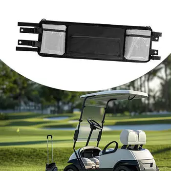 Golf Cart Front Storage Bag, Ceiling Black Pouch Cargo Organizer,