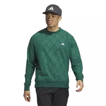 Golf Crew Embossed Raglan Long Sleeve College Green [Adidas Golf] Sweatshirt, Neck, Print, Sleeve, Sweatshirt, Men s