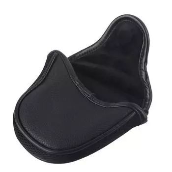 Golf Putter Protection Covers Headcover Semicircle PU Leather Guard Waterproof AccessoryBlack