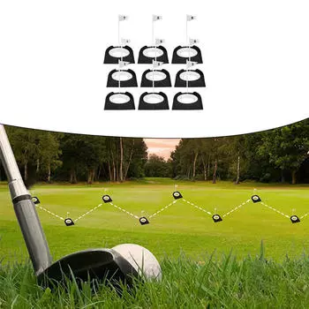 Golf Putting Cups and Flags Accessories Removable Hole Cup Training Aid for 6pcs