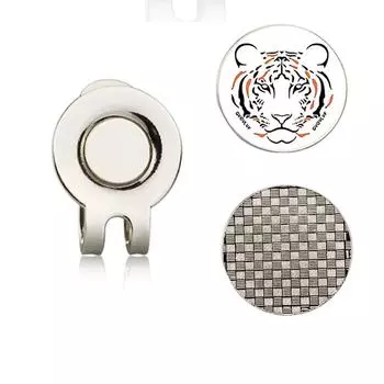 Golf Training Aids Golf Ball Marker Tiger Golf Hat Clip Ball Marker Holder Magnetic Cap Clip белый