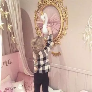 Голова животного настенное украшение 3D лебедь фламинго мягкие игрушки для детской комнаты подвесное украшение для комнаты для девочек подарок на день рождения белый