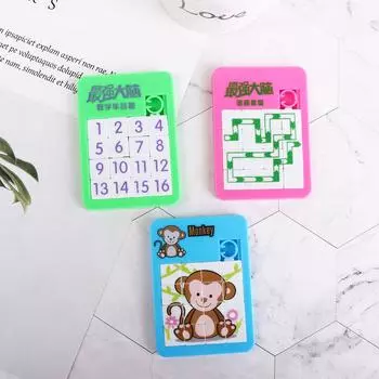 Головоломка с животными, мультфильмами, числами, игрушками-головоломками, ранним образованием, движущимися скользящими игрушками