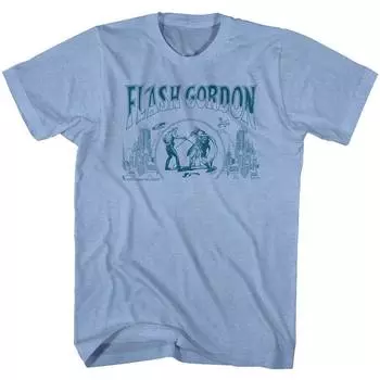 Голубая футболка унисекс Flash Gordon Flash S