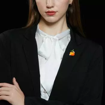 Good persimmon peanut collar pin niche temperament suit neckline decoration unisex multi-purpose cardigan anti-light pin оранжевый