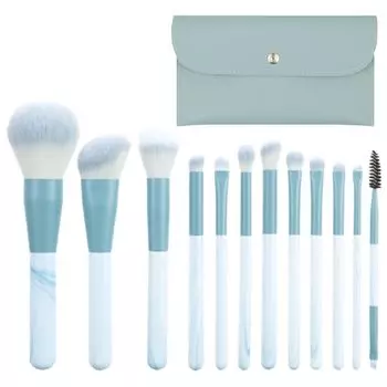 GOODCHI Makeup Concealer Premium Fiber Super Easy to Eye Shadow Foundation Lip Makeup Set of Включает в себя кожаный футляр с кисточкой, щетина, мягкая,