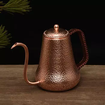 Чайник с изогнутой шеей для заваривания кофе и чая с крышкой, капельное кипячение 900ml