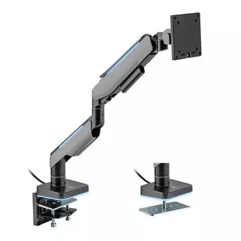GOPPA LED gaming monitor arm compatible with movable single 17-49 inches, GP-DPAG1GHL/G-EC серый