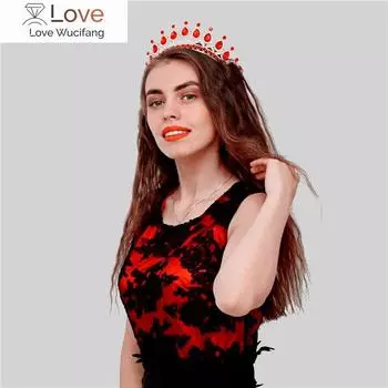 Gorgeous Pink Crystal Headbands Queen Tiaras And Crowns Bridal Hairband Girls Prom Party Wedding Hair Jewelry Accessories width 14cm