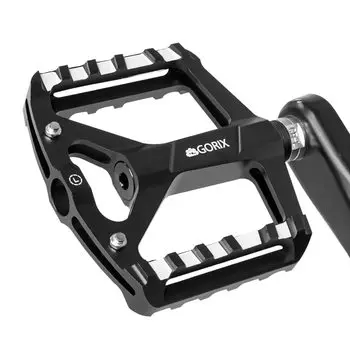 GORIX Bicycle Flat 3 Smooth Stylish Pin Matte Road Cross Mountain Bike и другие велосипедные педали Педаль, Педаль, Подшипники, Вращение, Легкий, Алюминий, чёрный