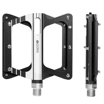 GORIX Bicycle Flat 3 Smooth Wide and Thin Design Black Aluminum Pedal Road Cross MTB и другие велосипедные педали, Педали, Легкие, Алюминиевые, чёрный