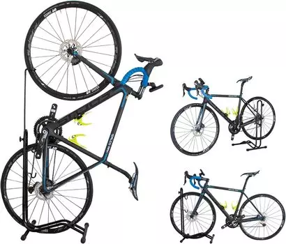 GORIX Bicycle Stand 3 Maintenance Simple Stand Stay Black [Вертикальная, Горизонтальная, Подвесная, Типы] (Колесо и подставка) GX-013D чёрный