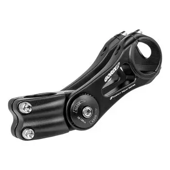 GORIX Variable Stem и down 85-градусный угол наклона руля для легкого велосипеда с регулировкой угла 110 мм, матово-черный регулируемый алюминиевый руль для шоссейного велосипеда, горного велосипеда чёрный