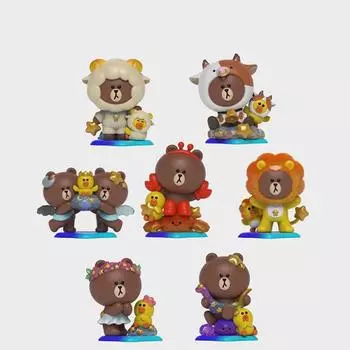Гороскоп Line Friends X Mighty Jax (Созвездие) Серия слепых фигур
