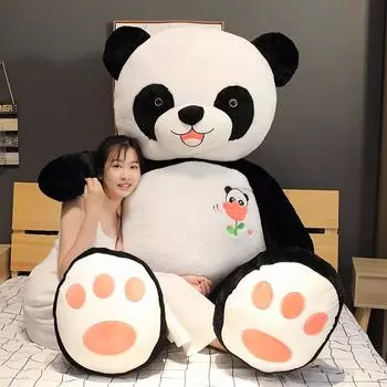 Горячая 60 см/80/100 см милая большая панда кукла плюшевая игрушка животные подушка дети день рождения рождественские подарки мультфильм игрушки большая подушка на кровать 60CM