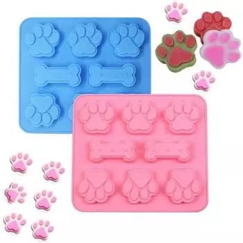 Горячая новинка Lovely Dog Cat Paw Fondant Sugarcraft Cake Mold Chocolate Bakery Mould Pudding Cookie Soap Forms Kitchen Tools синий