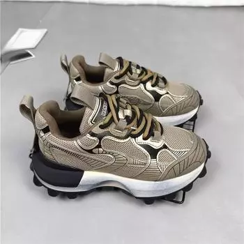 Горячая обувь Hick Sole Dad Shoes для женщин, новые высококачественные повседневные туфли на шнуровке разных цветов, удобные дышащие кроссовки для женщин 35 хаки