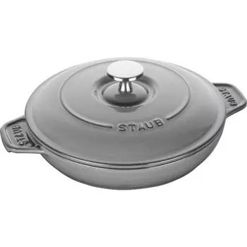 Горячая пластина Staub серая, обе отлиты вручную, эмаль мелкая, совместимая с IH, японская, круглая, 20 см [Авторизованный продукт] 40509-578