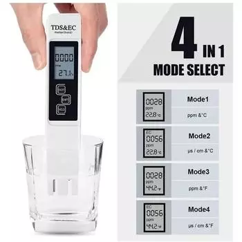 Горячая продажа цифровой тестер качества воды TDS EC метр диапазон 0-9990 многофункциональный измеритель чистоты воды температура TEMP PPM тестер белый