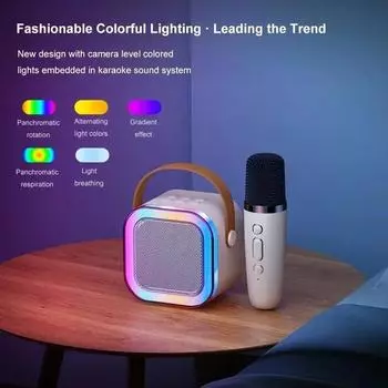 Горячая продажа K12 Bluetooth динамик микрофон интегрированный открытый прямой эфир, домашнее караоке с микрофоном, Bluetooth динамик розовый
