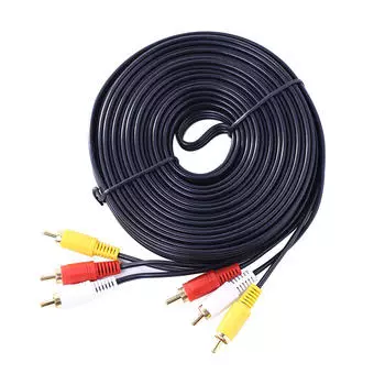 Горячий 10 м/5 м/3 м/1,5 м 3 RCA видеокабель композитный мужчина-папа 3RCA-3RCA аудио-видео AV-кабель провод для Hi-Fi видео DVD CD-плеера 10m