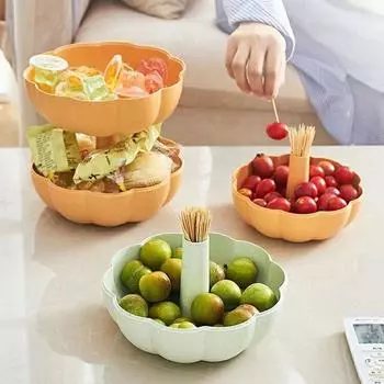 Гостиная двухслойная бытовая тыква сухофруктовая тарелка фруктовая закуска милая креативная фруктовая коробка контейнеры для хранения еды
