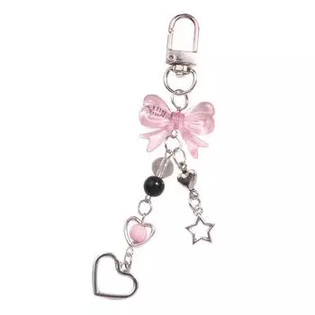 Goth Phone Charm Bow Heart Star Keychain Подвеска Kawaii Key Chain Bag Phone Chain Милый аксессуар для девочек и женщин Ювелирные изделия