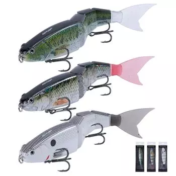 Goture Joint Lure Приманка 3 цвета Сменный мягкий хвост Низкая скорость Возможная реалистичная конструкция 5 суставов Морская рыбалка Речная рыбалка Ловля окуня Тройная