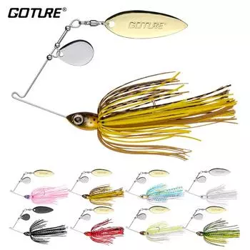 Goture Spinner Bait 19 г Рыболовная приманка с 3D глазами Тандем Ива + Колорадо Спиннербейт Баззбейт для ловли окуня