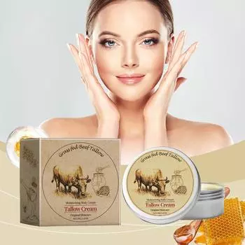 Говяжий жир для кожи, крем с жиром и медом, органический бальзам с говяжьим жиром для лица, увлажняющий крем с диким медом для всех целей