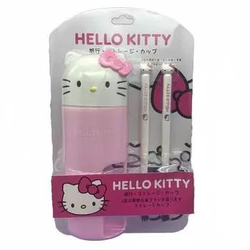 GOYES Sanrio Toothbrush Cup Set Hello Kitty Portable Toothbrush Case, Pink Kitty, 1 шт., популярный персонаж в Корее