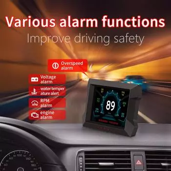 GPS Head up Display Obd2 Бортовой компьютер P22 HUD Многофункциональный экран Внедорожные 4x4 Инклинометры Проектор скорости Измеритель температуры воды