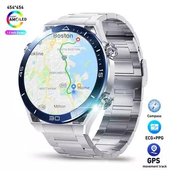 GPS Спортивные Трековые Умные Часы ЭКГ+ППГ True Blood Oxygen 1,5 Дюйма NFC Bluetooth Вызов Умные Часы Мужские Для Huawei Watches Ultimate