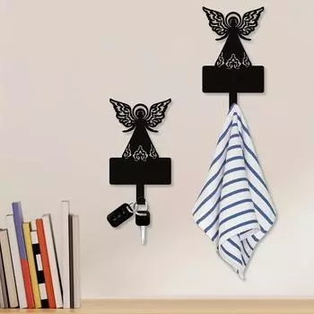 Graceful Metal Angel Hook - Ideal for Key Belt Hanging, Wall Decoration on Christmas, Thanksgiving and Other Festivals M бронзовый