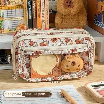 Grade Three Class Two Cute Capabala Pencil Case Large Capacity 2025 New Arrival Good-looking for Students Stationery Case Pencil Case Kabipbala