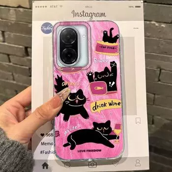 Gradient Rainbow Cat Cartoon Girls Case For Xiaomi Redmi Note 14 Pro 14C 13C 10 9A 9C 13 12 11 10S 9 8 Plus A5 A4 A3 A2 A1 Cover Redmi Note 10 4G белый