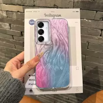 Градиентный чехол для телефона для iPhone 16 Pro Max Samsung A56 A16 S24 S25 Xiaomi Redmi Note 14 13 Pro 14C Huawei Honor 400 200 Lite Противоударный чехол iPhone 16 красный