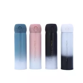 Gradual Simple Thermos Cup Students Bounce Water Cup Business Commemorative Gift Stainless Steel Cup 350ml